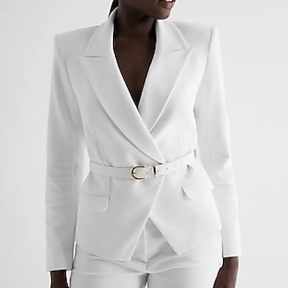 Express stunning double breasted white blazer, size L, NWT